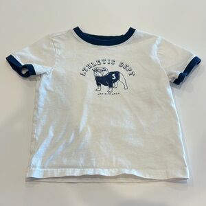 Janie and Jack White and Blue Kids Bulldog T-Shirt